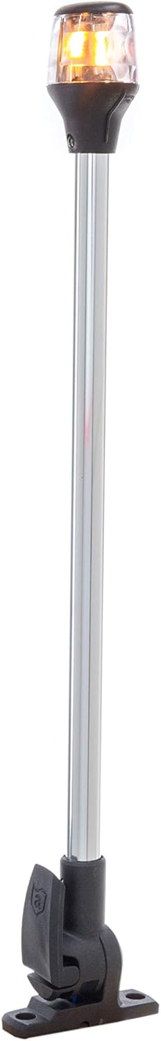 Attwood 7202-P-7 Lightarmor Folding 20-Inch Incandescent 3 Nautical Mile Masthead/Anchor Light, Silver, One Size