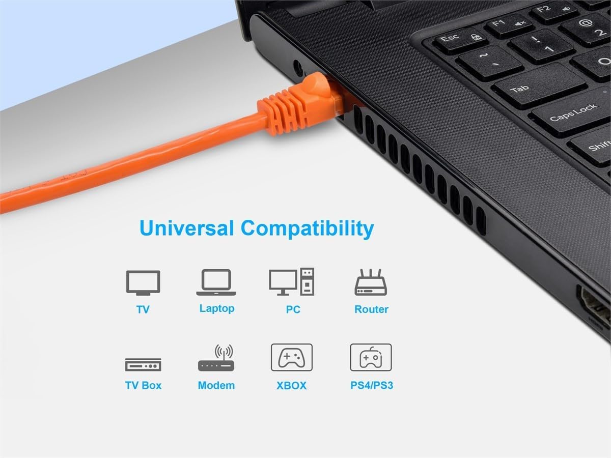 Monoprice 10FT 24AWG Cat6 550MHz UTP Ethernet Bare Copper Network Cable - Orange