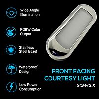 Front Facing Courtesy Light - Above Water Boat Light - Full Color (RGBW) - Stainless Steel Housing - Waterproof