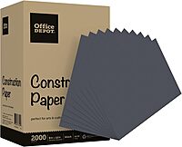 Office Depot® Brand Construction Paper, 9" x 12", 100% Recycled, Black, Pack Of 2,000 Sheets