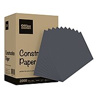 Office Depot® Brand Construction Paper, 9" x 12", 100% Recycled, Black, Pack Of 2,000 Sheets
