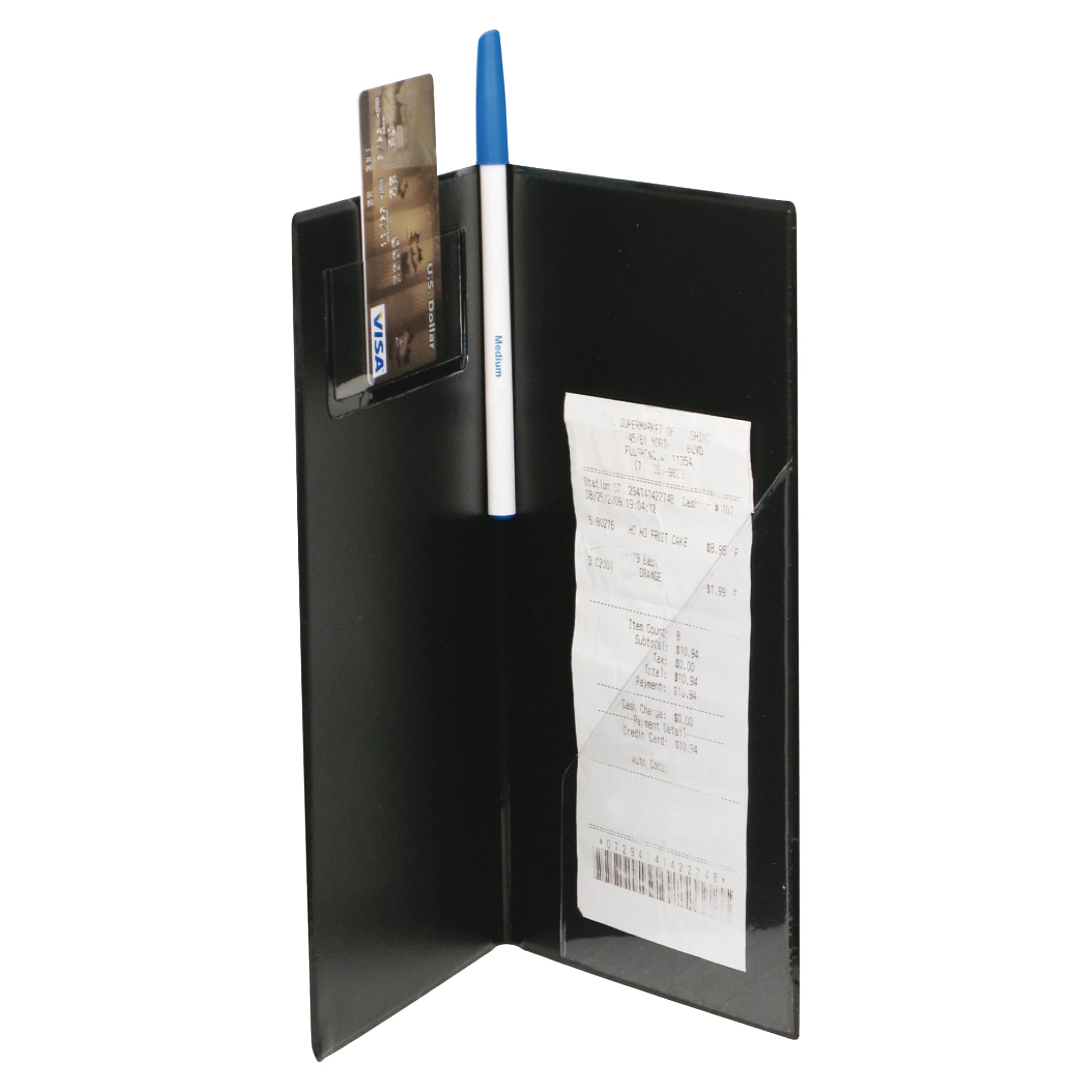 Winco Check Presenter, 6in x 11 1/2in, Black