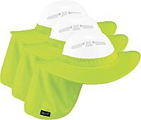 Ergodyne Chill-Its 6660 Attachable Hard Hat Brim with Neck Shade, Lime (Pack of 3)