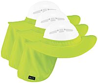Ergodyne Chill-Its 6660 Attachable Hard Hat Brim with Neck Shade, Lime (Pack of 3)