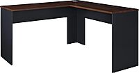 Ameriwood Home The Works 52inW L-Shaped Corner Desk, Cherry/Gray