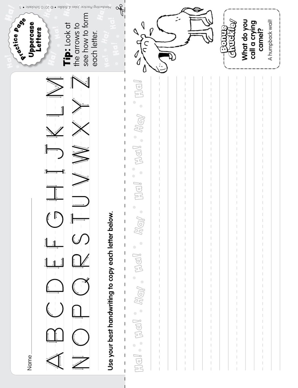 Scholastic Handwriting Practice: Jokes & Riddles