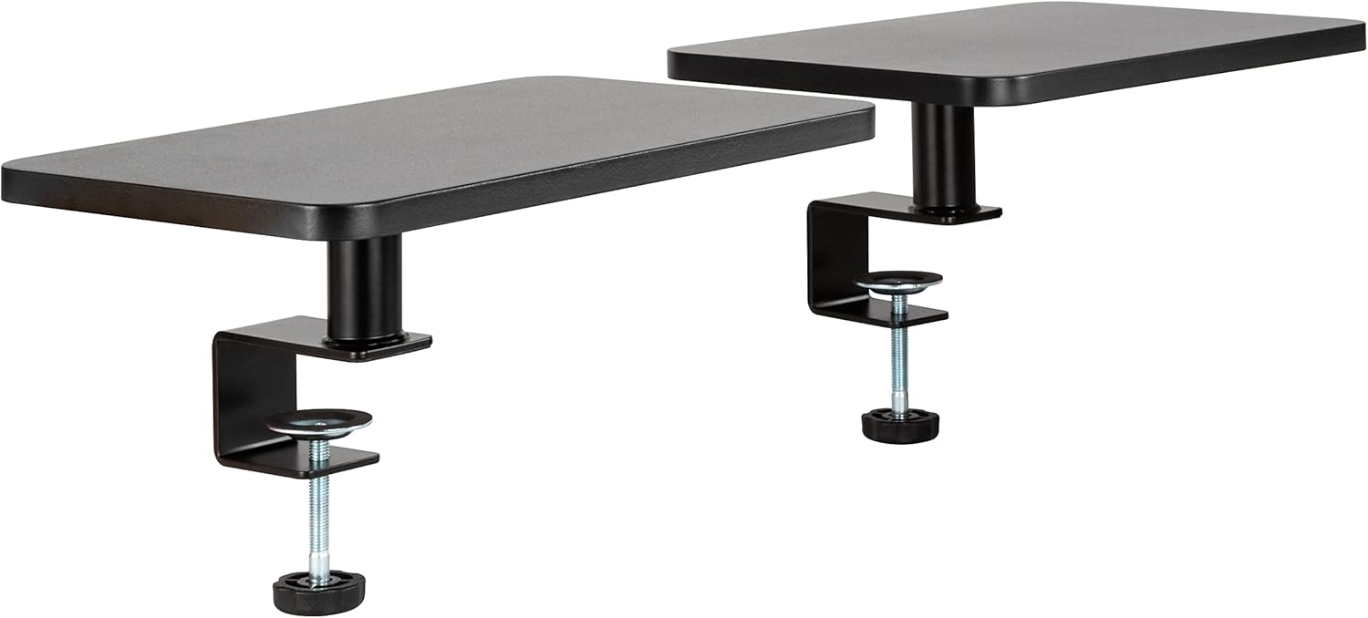 Allsop Ascend Metal/Wood Adjustable Monitor Stands, 5-3/4inH x 15inW x 9-1/4inD, Brown, Set Of 2 Stands