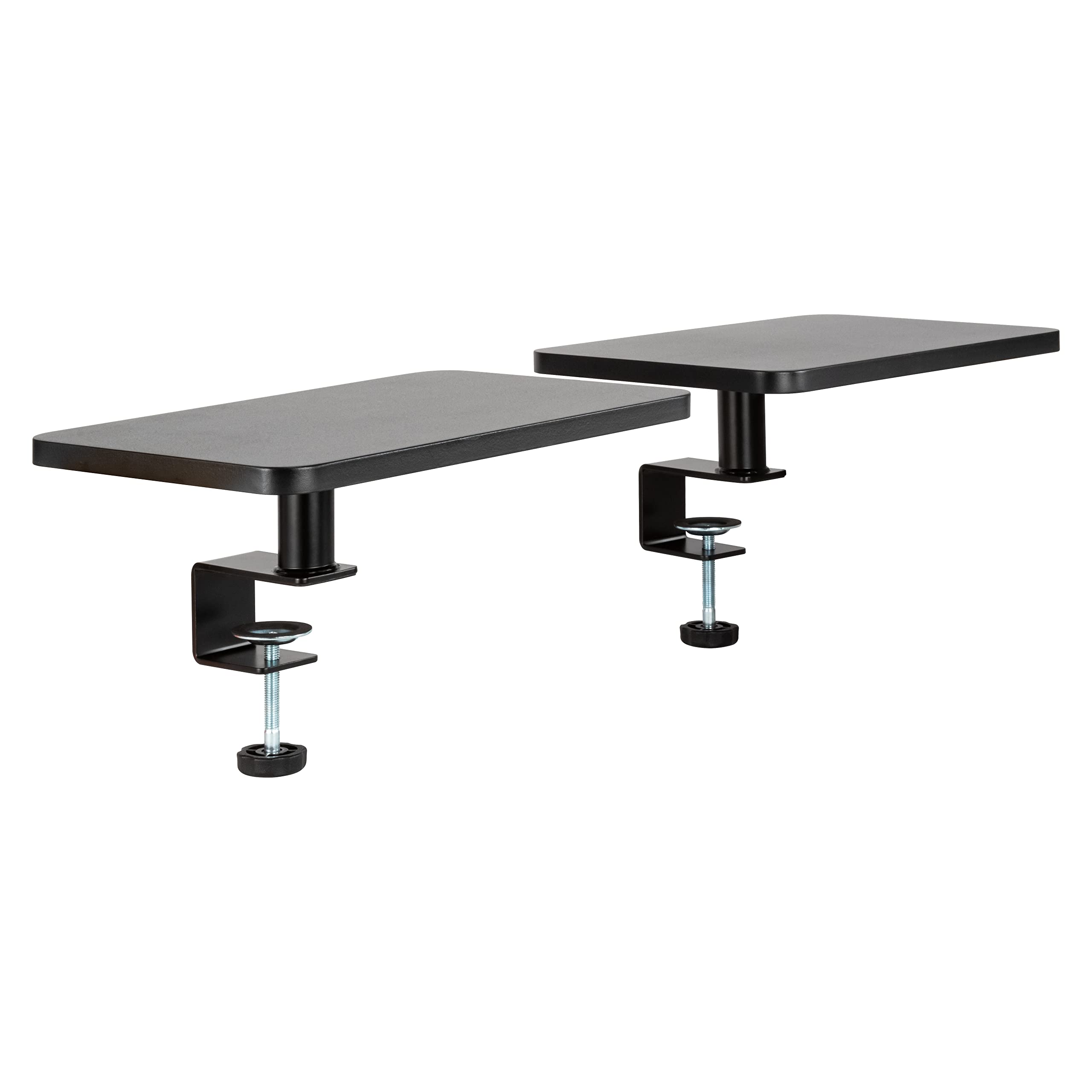 Allsop Ascend Metal/Wood Adjustable Monitor Stands, 5-3/4inH x 15inW x 9-1/4inD, Brown, Set Of 2 Stands
