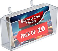 Azar Displays 252008 Business Card Holder for Pegboard/Slatwall (10 Pack)
