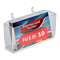 Azar Displays 252008 Business Card Holder for Pegboard/Slatwall (10 Pack)
