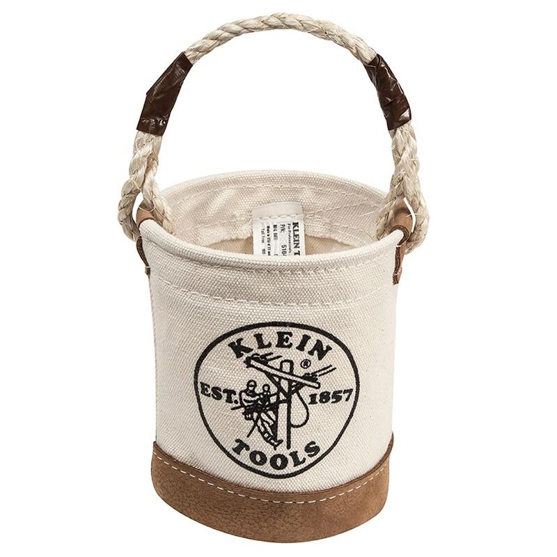 Klein Tools 5104MINI Mini Tool Bucket, All-Purpose Tool Bucket with Leather-Bottom