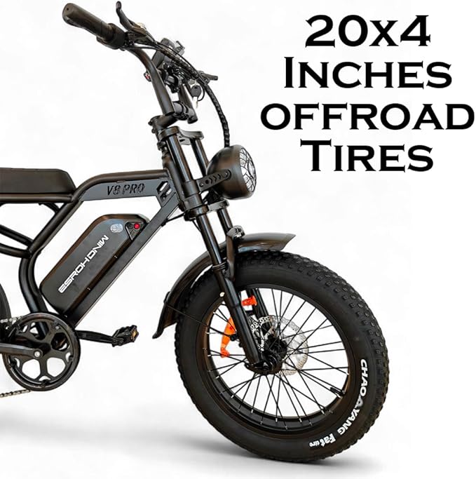 WINDHORSE V8 PRO Electric Bike – 750W Gear Hub Motor, 48V 16.6AH Battery, 50KM/H Speed, 45KM Range, 20" Fat Tires, Dual Suspension, Shimano 7-Speed, Carbon Alloy Frame, Dual Disc Brakes WINDHORSE V8 PRO Electric Bike – 750W Gear Hub Motor, 48V 16.6AH Battery, 50KM/H Speed, 45KM Range, 20" Fat Tires, Dual Suspension, Shimano 7-Speed, Carbon Alloy Frame, Dual Disc Brakes