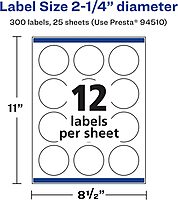 AVERY Durable Waterproof Round Labels, Sure Feed Technology, 2.25" Diameter