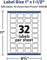 Avery Glossy Clear Rectangle Labels, Sure Feed Technology, 1" x 1.5", Print-to-The-Edge, Laser/Inkjet Printable, Easy Peel, Permanent Adhesive
