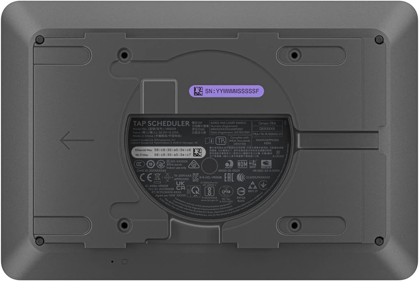 Logitech Tap Scheduler, Graphite, 6.5"x9.7"x1.1"
