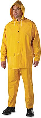 Anchor 90002XL 35 MIL 3-Piece Rainsuit PVC/Polyester Yellow 2X-Large