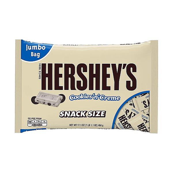 Hershey’s Cookies ‘n’ Creme Snack Size Bars, 17.1-Ounce Bag