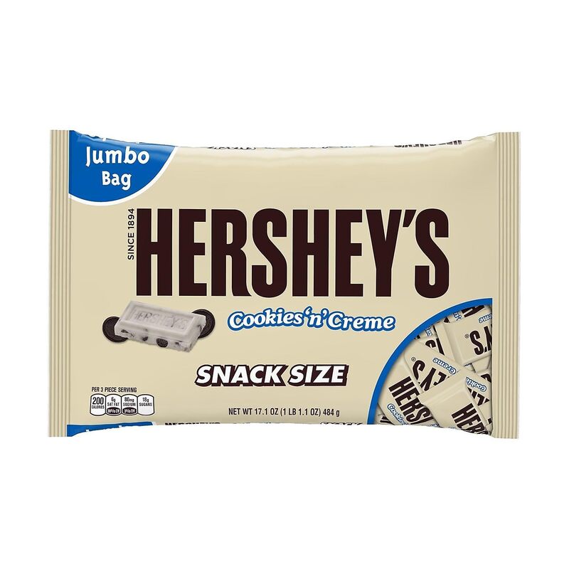 Hershey’s Cookies ‘n’ Creme Snack Size Bars, 17.1-Ounce Bag