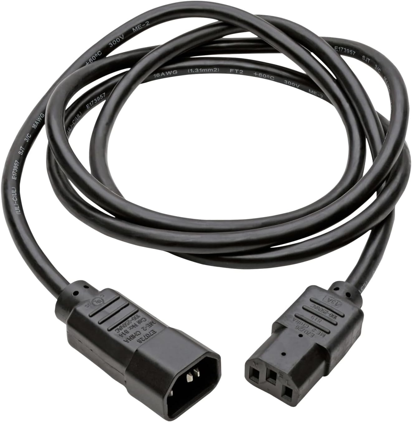 Tripp Lite Standard Computer Power Extension Cord (IEC-320-C14 to IEC-320-C13) 18 AWG 10A