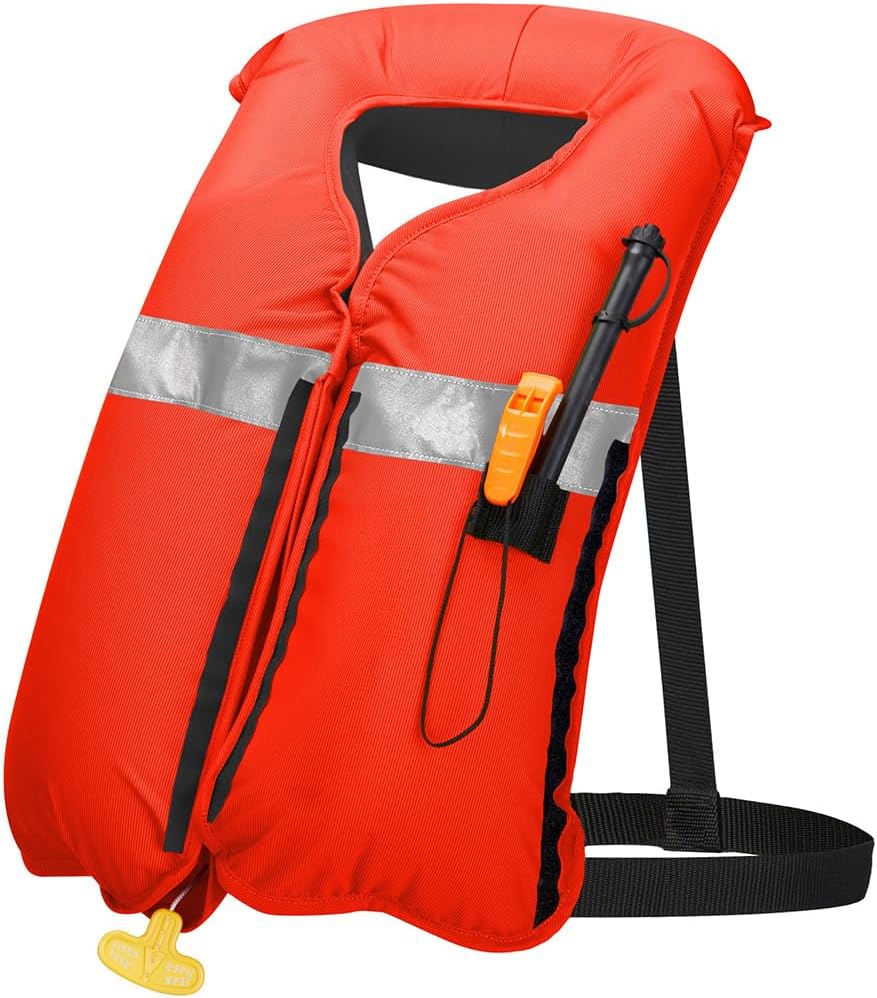 Mustang MIT 100 Inflatable Automatic PFD w/Reflective Tape - Orange
