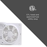 Genesis Twin Fan High Velocity Reversible AirFlow Fan, LED Indicator Lights Adjustable Thermostat & Max Cool Technology, ETL Certified, White (A1WINDOWFAN)