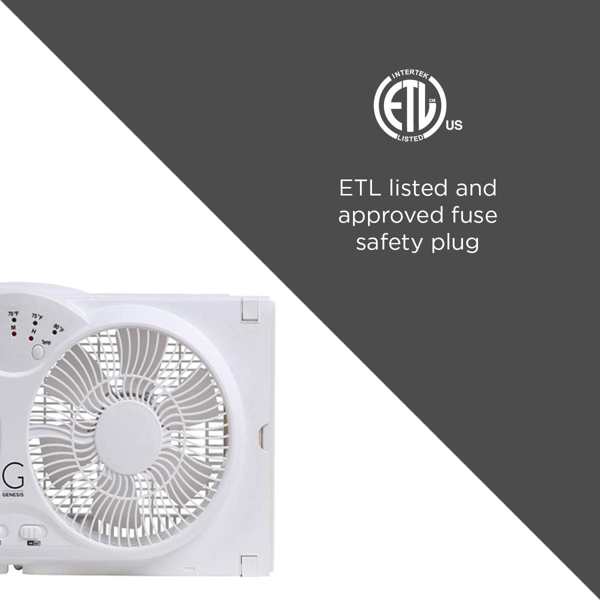 Genesis Twin Fan High Velocity Reversible AirFlow Fan, LED Indicator Lights Adjustable Thermostat & Max Cool Technology