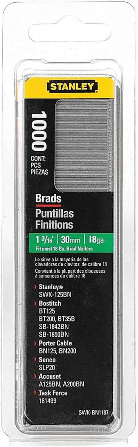 Stanley Swkbn1187 Brad Nails,1-3/16 Inch,Pack of 1000(Pack of 1000)