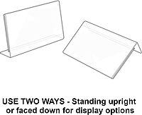 Azar Displays Acrylic L-Shaped Sign Holders, Clear - Pack of 10