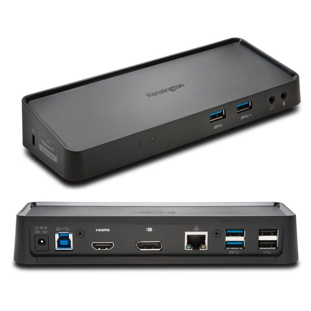 Kensington USB 3.0 Dual Display Docking Station for Windows, Mac OS, Surface Pro & Surface Laptop (K33997WW),Black