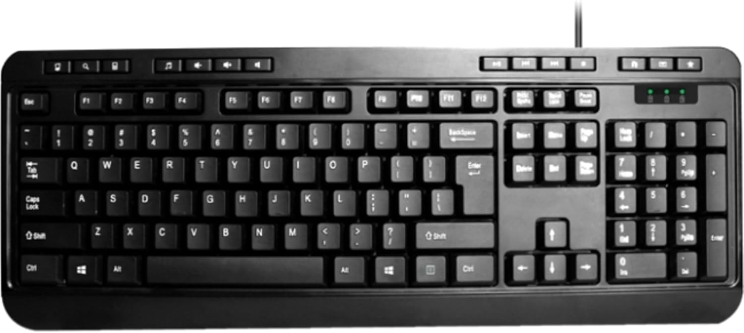 Adesso AKB-132PB Multimedia Desktop Keyboard, Black