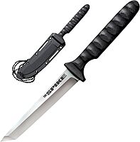 COLD STEEL Tanto Spike Durable Lightweight German 4116 Stainless Steel 4" Fixed Blade Tactical Outdoor Hunting Neck Knife, Textured Griv-Ex Handle, Secure-Ex Sheath