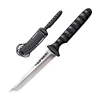 COLD STEEL Tanto Spike Durable Lightweight German 4116 Stainless Steel 4" Fixed Blade Tactical Outdoor Hunting Neck Knife, Textured Griv-Ex Handle, Secure-Ex Sheath