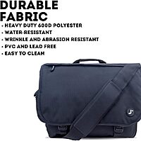 J World New York Thomas Laptop Messenger Bag for Women & Men. Kids Computer Bookbag Black