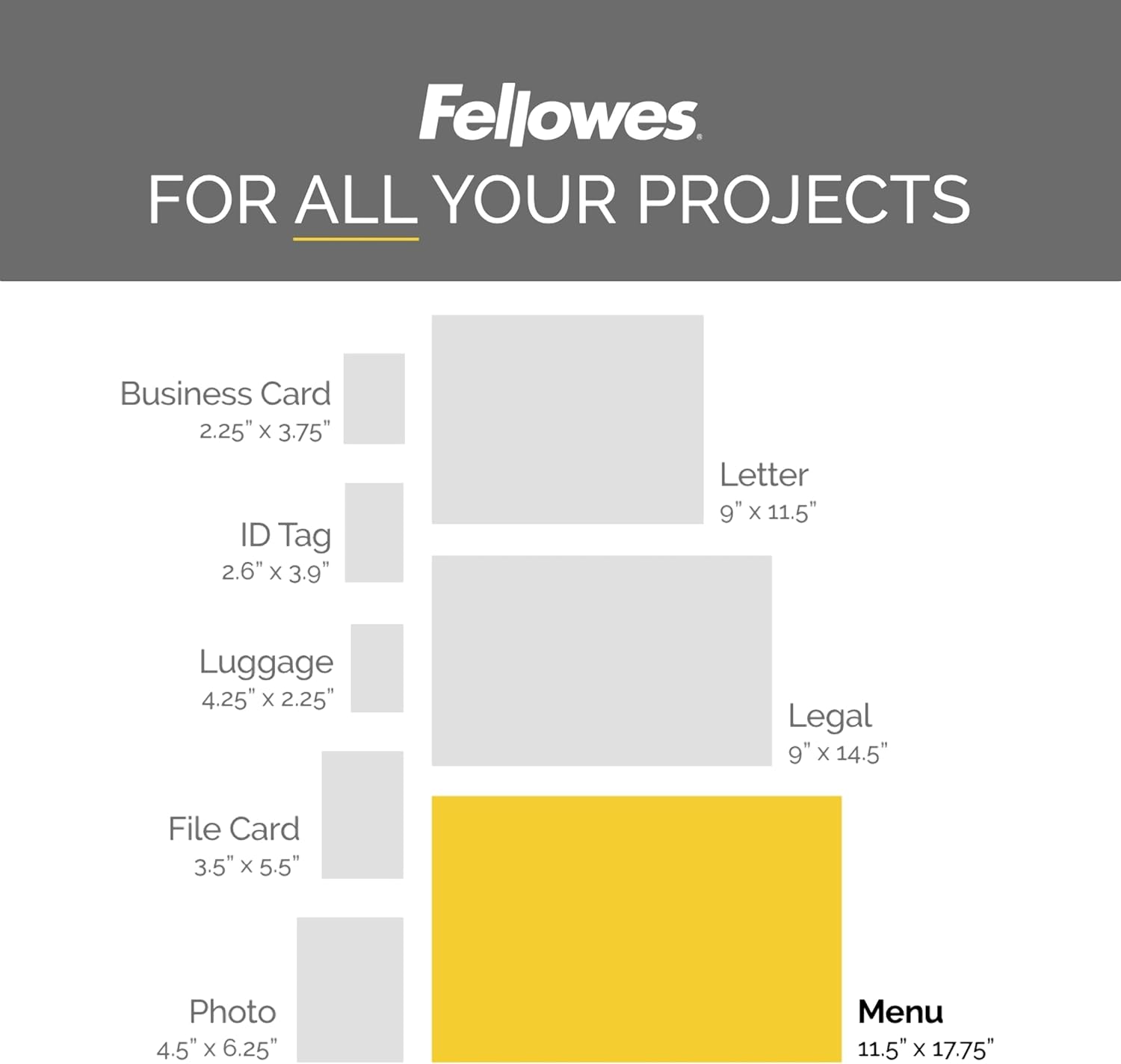 Fellowes Hot Laminating Pouches, 3 Mil, Menu Size, 50 Per Pack (52013) 3mil-50pk
