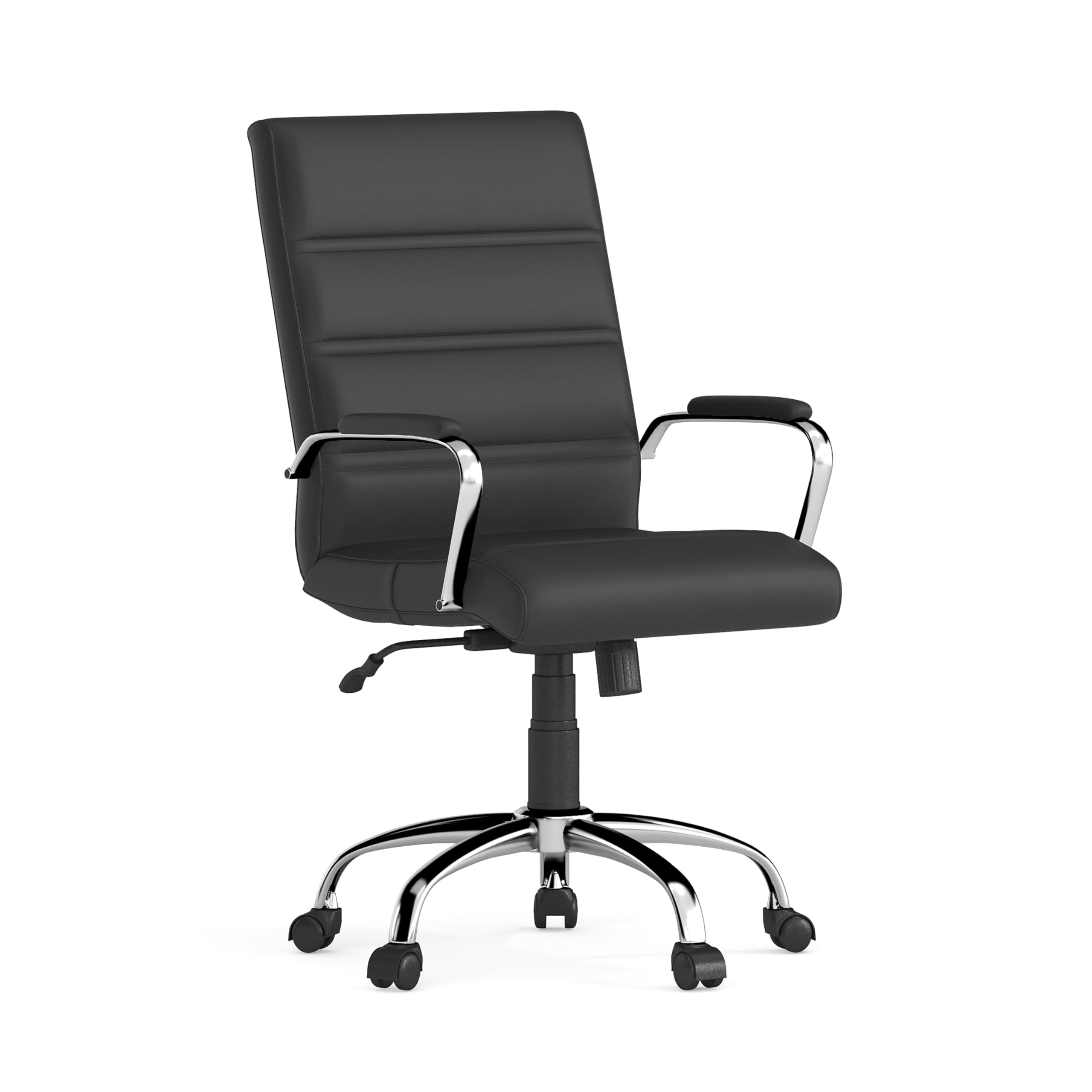 Flash Furniture Whitney Mid-Back Swivel LeatherSoft Desk Chair with Padded Seat and Armrests