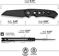 CIVIVI Pragma Prime Pocket Knife for EDC, 3.49" Wharncliffe Blade, Aluminum Handle, Reversible Clip