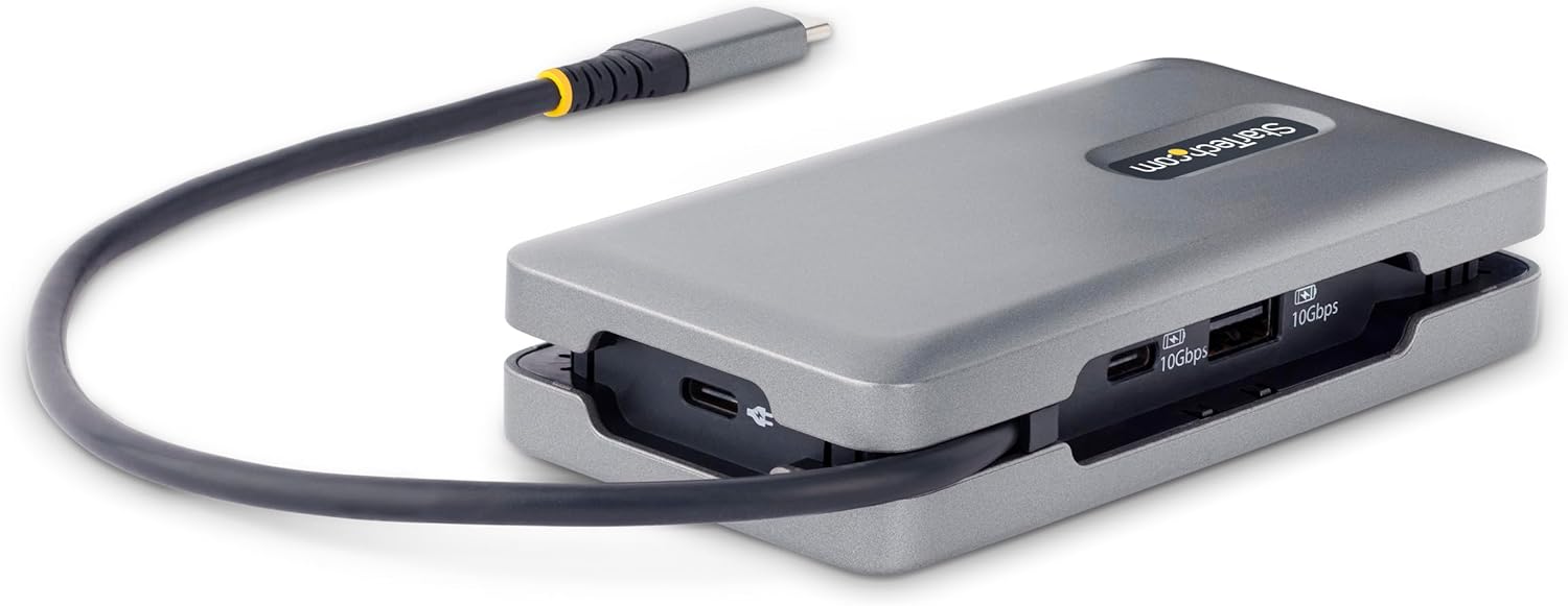 StarTech.com USB-C Docking Station Multiport Adapter with 4K60, 10Gbps USB Hub, 100W PD, Gigabit Ethernet