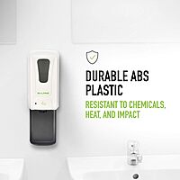 Alpine Automatic Hand Sanitizer Dispenser - Touchless Soap Dispenser with Drip Tray for Restaurant, Hospital, School, Hotel, Kitchen and Bathroom -1200mL Liquid, Gel White White Liquid w/ Drip Tray