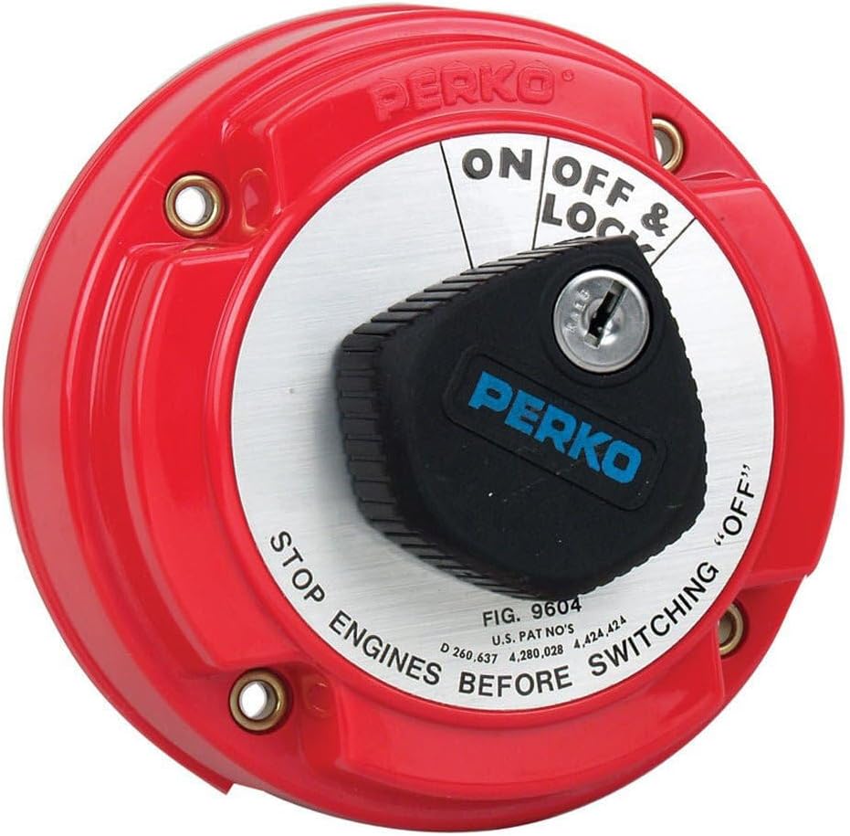 Perko Medium Duty Main Battery Disconnect Switch w/Alternator Field Disconnect & Key Lock