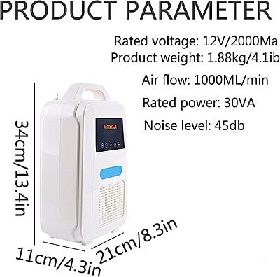 concentrador de oxigeno portátil 45 dB 1L/min concentrador de oxigeno portátil 45 dB 1L/min