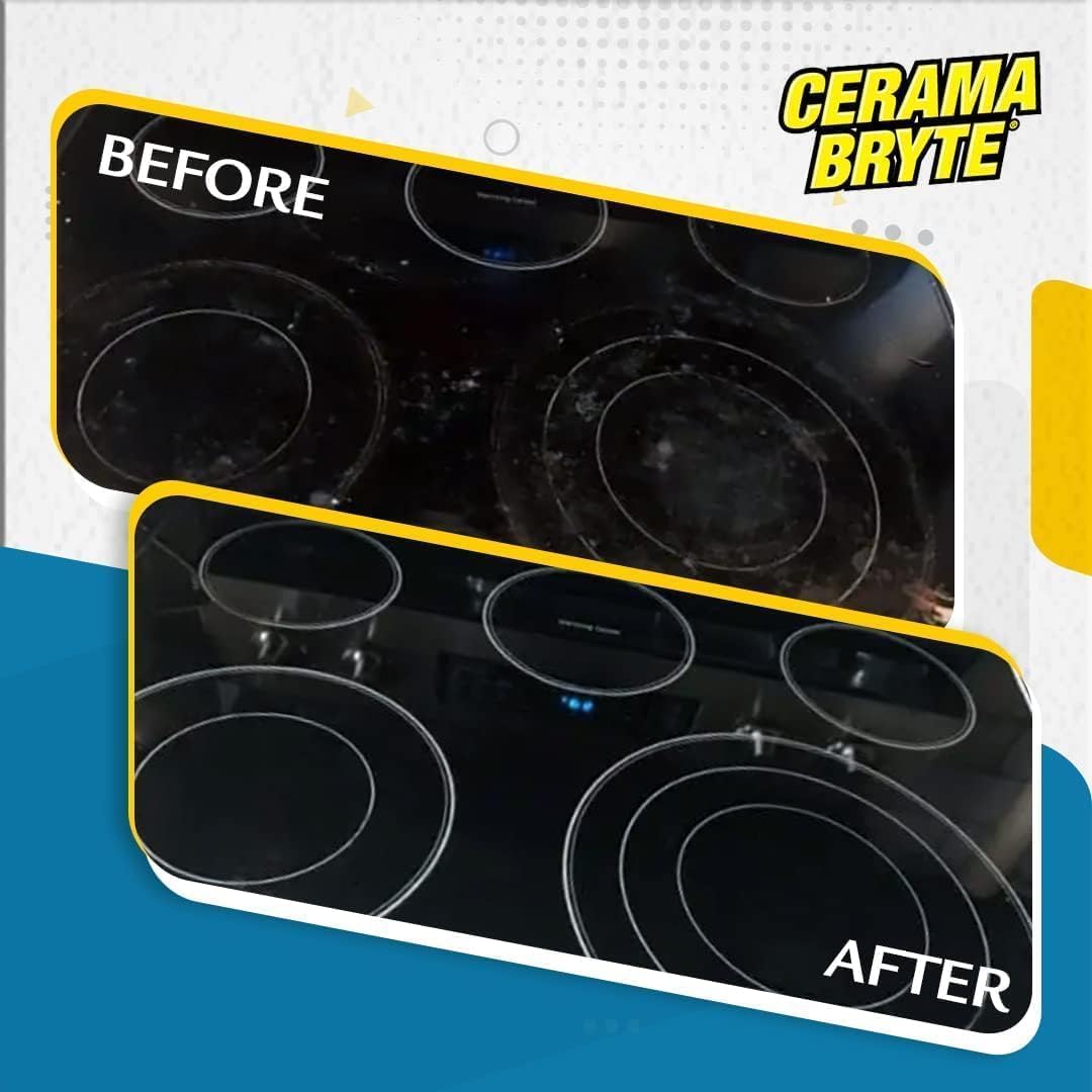 Cerama Bryte 1 x 10 Pack Cleaning Pads Cooktop and Stove Top Cleaner for Glass - Ceramic Surfaces, 10 Count
