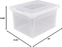 Office Depot® Brand Letter And Legal File Tote, 18"L x 14 1/4"W x 10 7/8"H, Clear