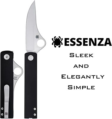 Spyderco Essenza Sleek and Elegant Folding Knife - N690Co Steel Blade with Aluminum Handle, LinerLock, PlainEdge - C272ALBKP