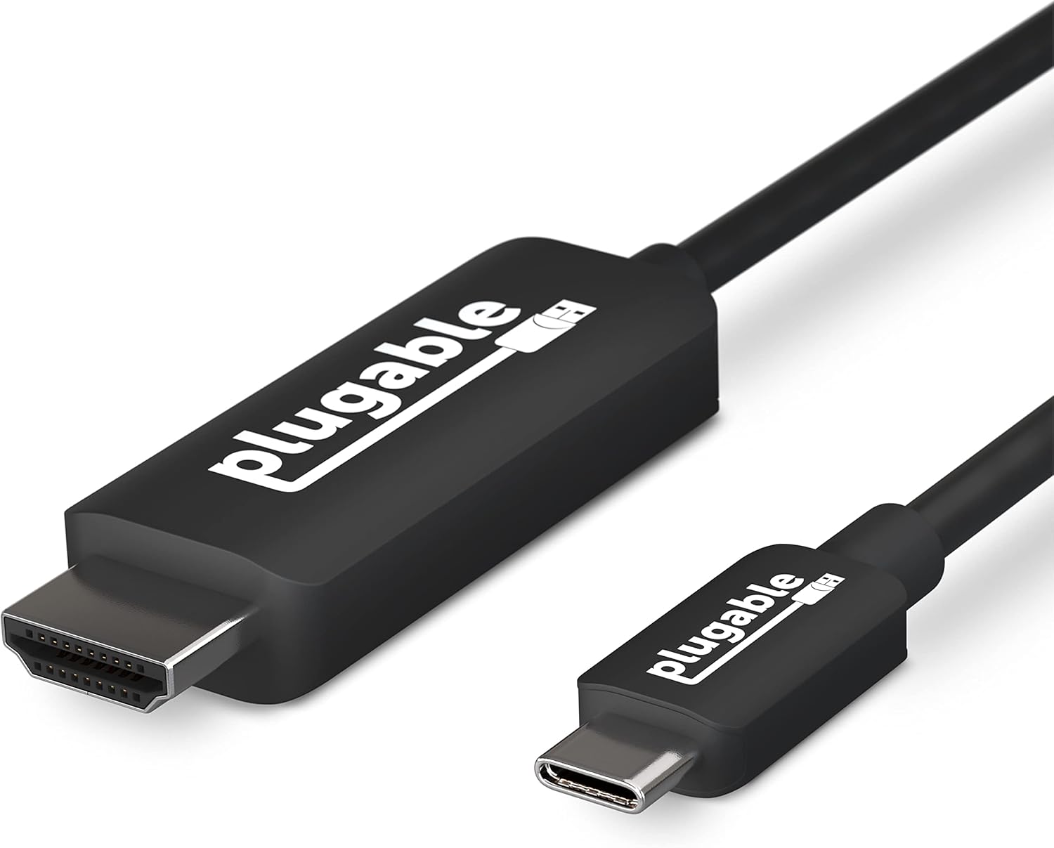 Plugable USB C to HDMI Cable 6ft / 1.8m, HDMI 2.0, USB4 / Thunderbolt Adapter for 4K Monitor