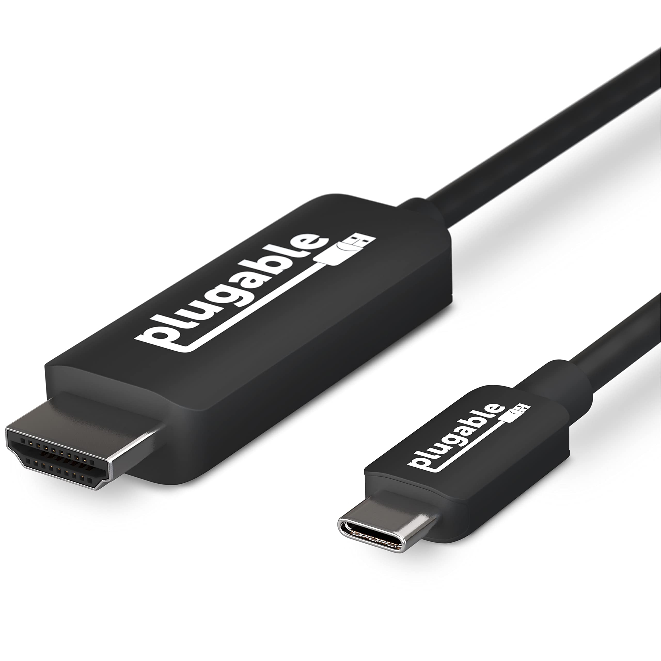 Plugable USB C to HDMI Cable 6ft / 1.8m, HDMI 2.0, USB4 / Thunderbolt Adapter for 4K Monitor