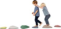 GONGE River Stones - Kids Play Stepping Stones for Balance and Coordination, Non-Slip, Stackable, Indoor/Outdoor, Set of 6
