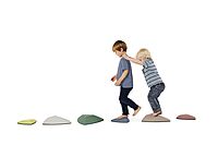 GONGE River Stones - Kids Play Stepping Stones for Balance and Coordination, Non-Slip, Stackable, Indoor/Outdoor, Set of 6