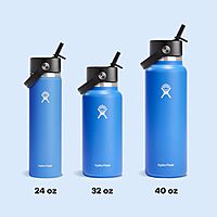 HYDRO FLASK Wide Mouth Flex Straw Cap Bottle - Insulated Stainless Steel