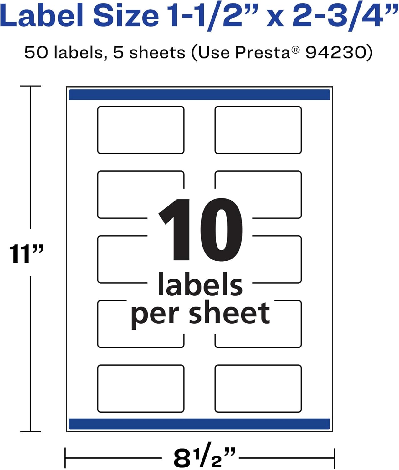 Avery Durable Waterproof Rectangle Labels, Sure Feed Technology, Print-to-The-Edge, 1.5" x 2.75"