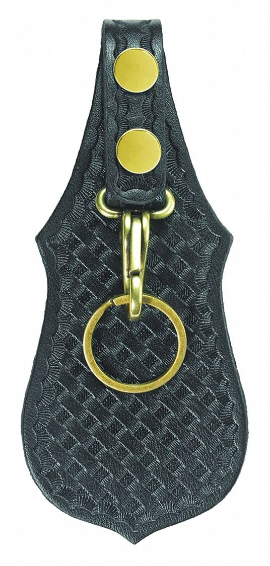 Duty Belt Key Holder, Belt-Mounted, Synthetic Leather
